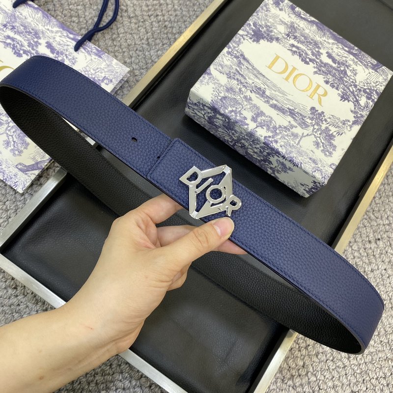 디올 DIOR 클래식 레터 캔버스 가죽 벨트 3.8CM 001-176438