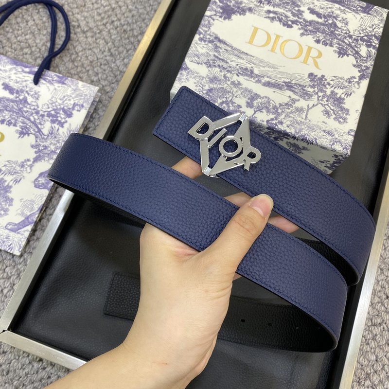 디올 DIOR 클래식 레터 캔버스 가죽 벨트 3.8CM 001-176438