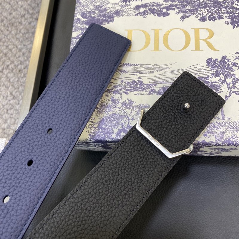 디올 DIOR 클래식 레터 캔버스 가죽 벨트 3.8CM 001-176438