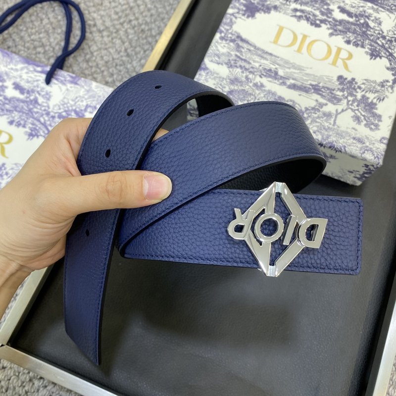 디올 DIOR 클래식 레터 캔버스 가죽 벨트 3.8CM 001-176438