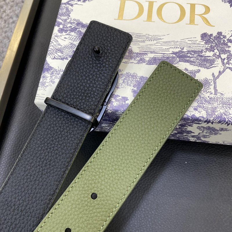디올 DIOR 클래식 레터 패턴 와이드 가죽 벨트 001-176452