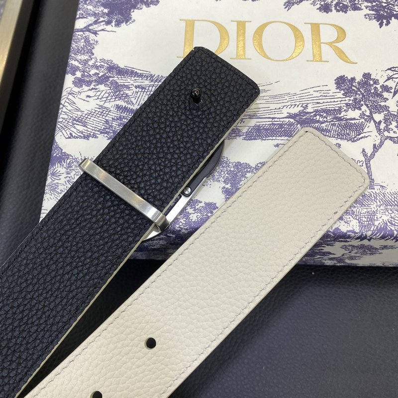 디올 DIOR 클래식 레터 캔버스 가죽 벨트 001-176455