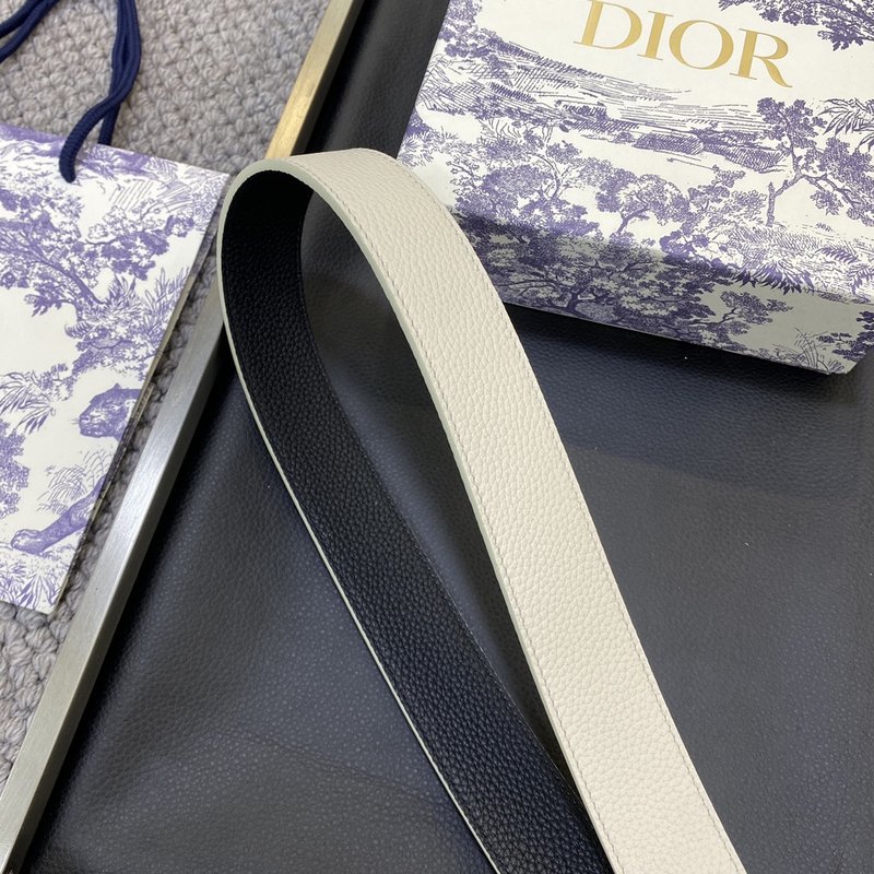 디올 DIOR 클래식 레터 캔버스 가죽 벨트 001-176455