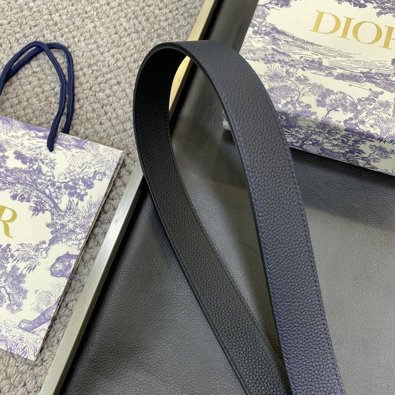 디올 DIOR 클래식 레터링 캔버스 가죽 벨트 001-176457