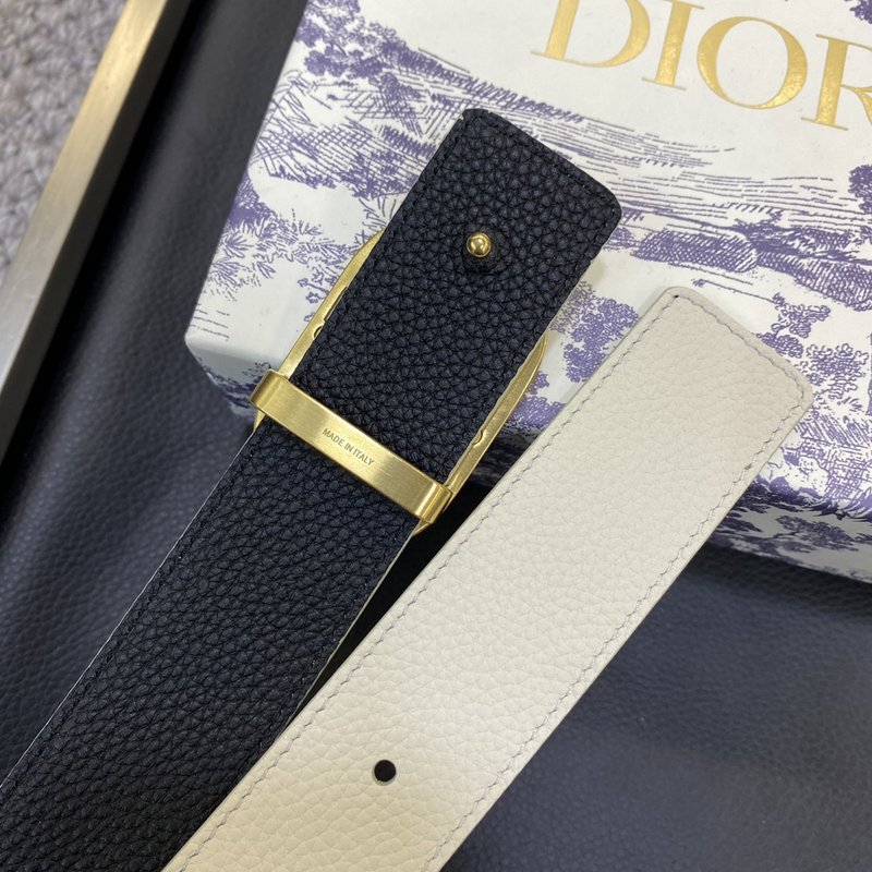 디올 DIOR 클래식 CD 버클 천연 소 가죽 벨트 001-176459