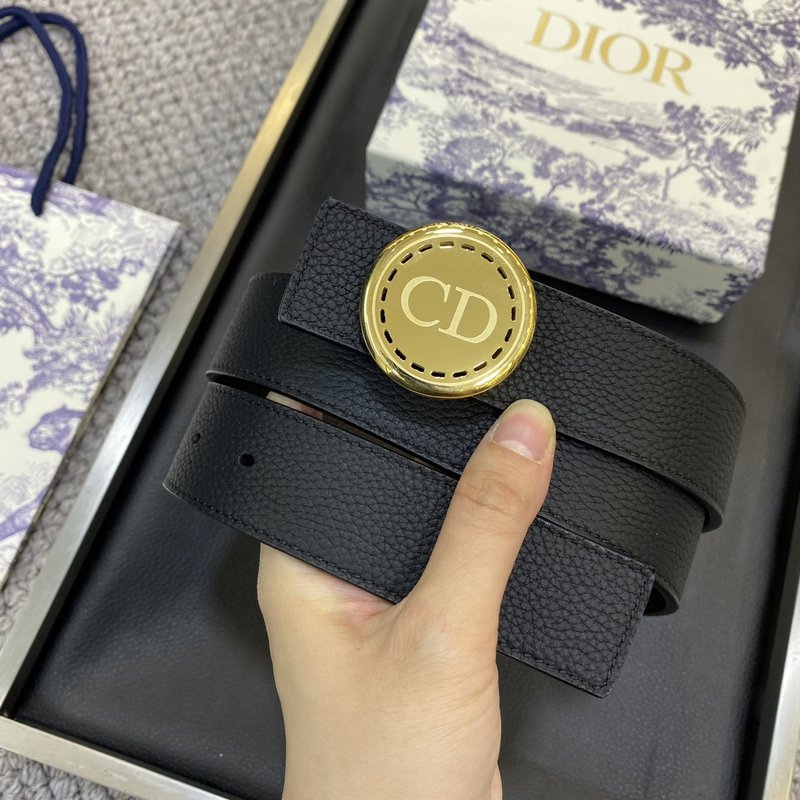 디올 DIOR 클래식 CD 버클 소가죽 벨트 001-176460
