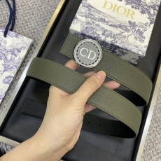 디올 Dior 클래식 레터 캔버스 가죽 벨트 CD 버클 001-176461