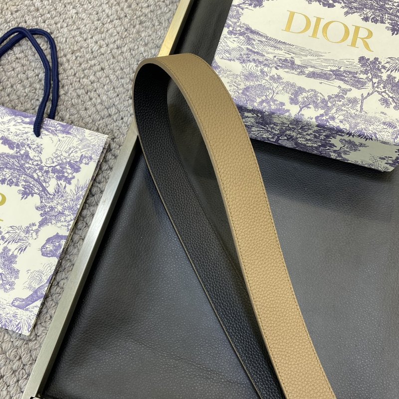 디올 DIOR 클래식 레터 캔버스 가죽 벨트 001-176462