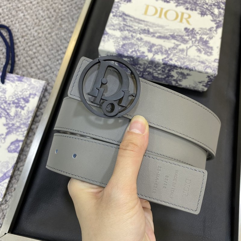 디올 DIOR 클래식 레터 캔버스 가죽 벨트 001-176464