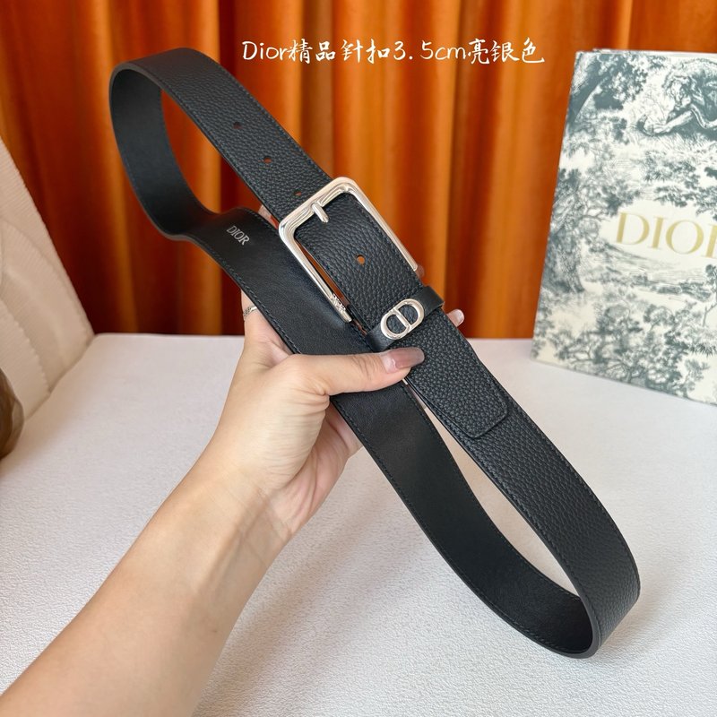 디올 블랙 그레인드 칼프스킨 벨트 3.5cm 001-176483