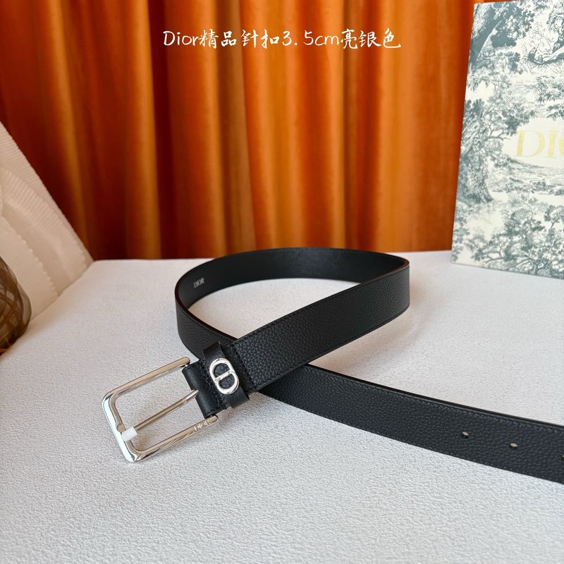 디올 블랙 그레인드 칼프스킨 벨트 3.5cm 001-176483