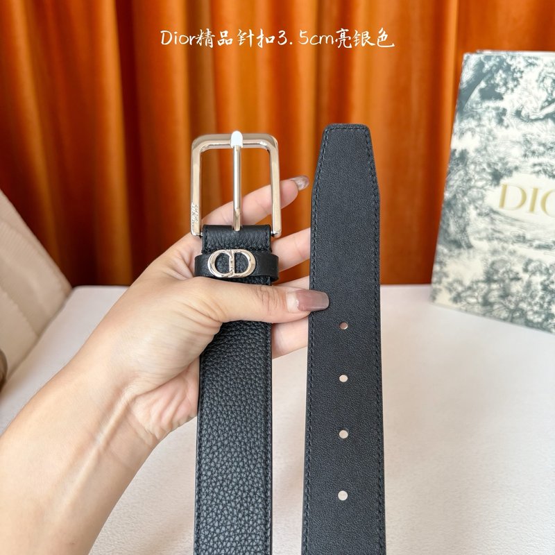 디올 블랙 그레인드 칼프스킨 벨트 3.5cm 001-176483