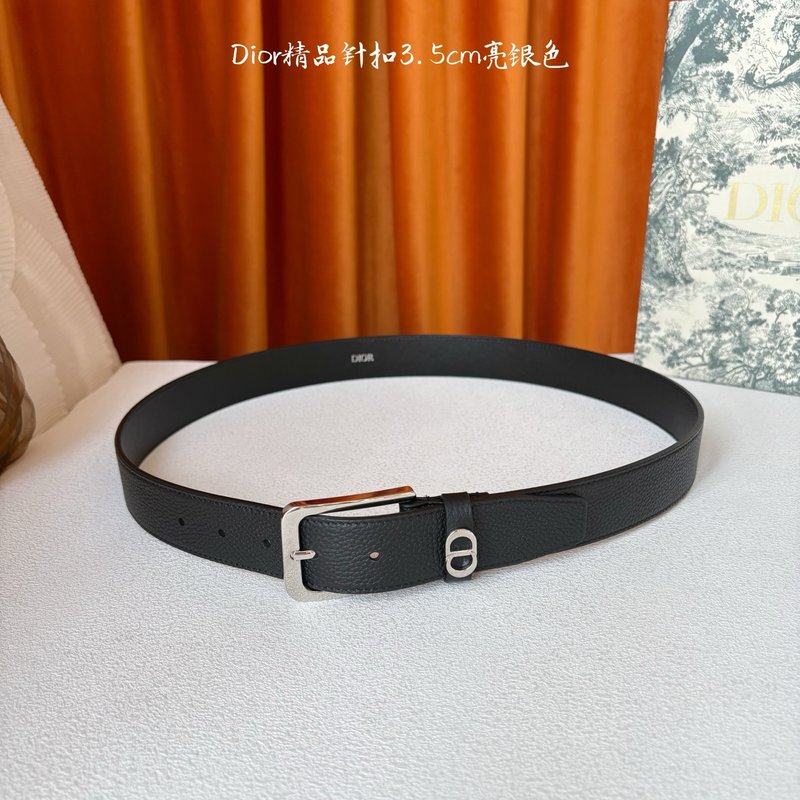 디올 블랙 그레인드 칼프스킨 벨트 3.5cm 001-176483