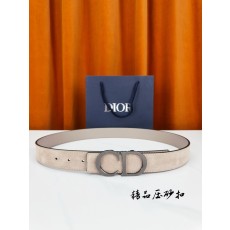 DIOR 디올 벨벳 가죽 벨트 3.5cm 폭 001-176485