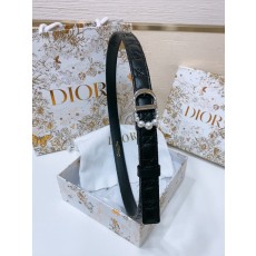 디올 블랙 가죽 진주 벨트 2.0cm 001-176521
