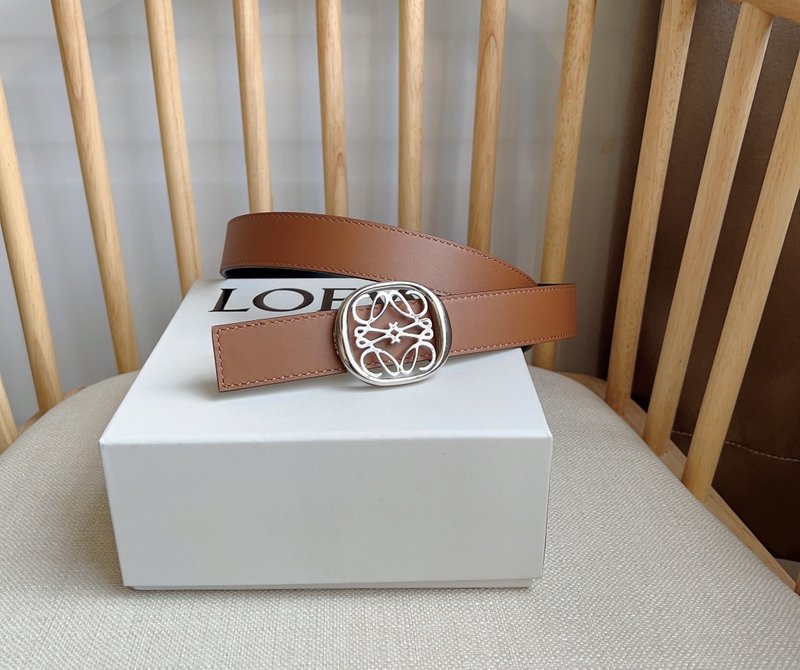 로에베 LOEWE 매끄러운 소가죽 양면 벨트 001-176552