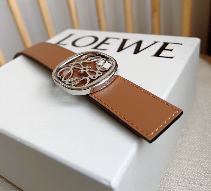 로에베 LOEWE 매끄러운 소가죽 양면 벨트 001-176552
