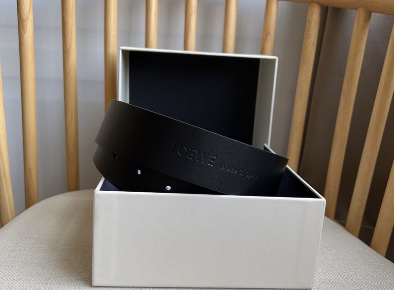 로에베 LOEWE 매끄러운 소 가죽 핀 버클 벨트 001-176577