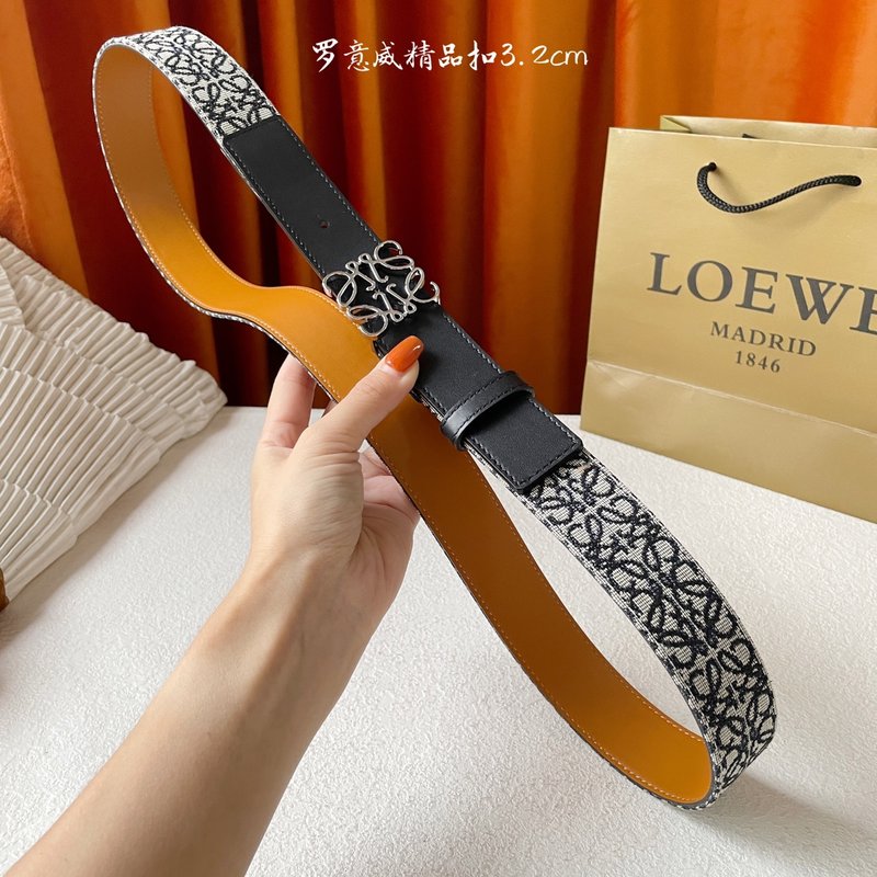 로에베 LOEWE 클래식 패브릭 소가죽 벨트 001-176582