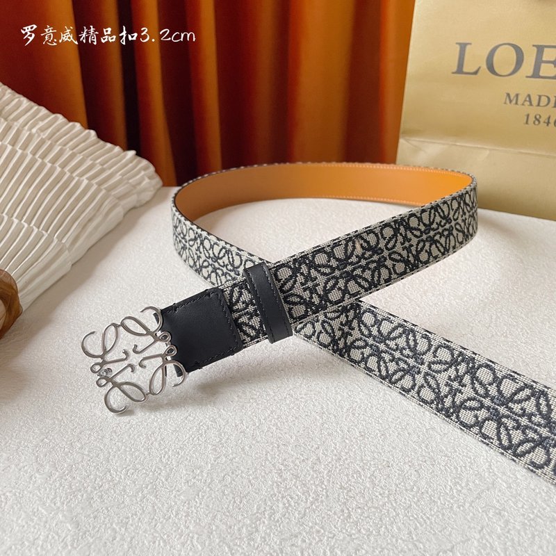 로에베 LOEWE 클래식 패브릭 소가죽 벨트 001-176582