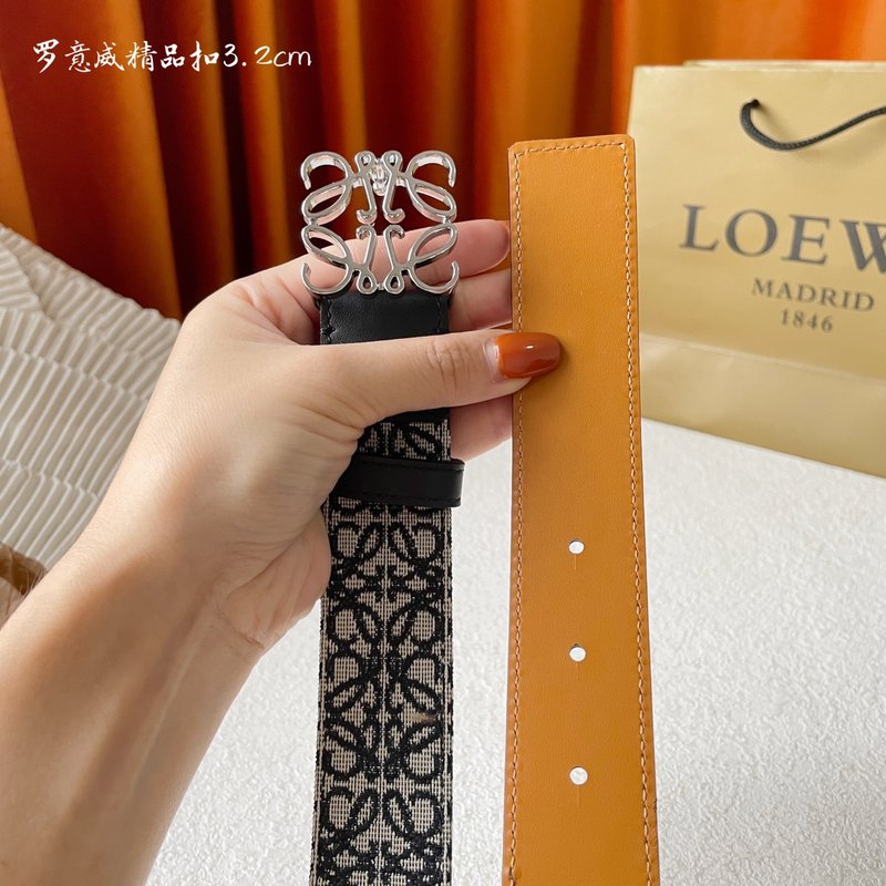 로에베 LOEWE 클래식 패브릭 소가죽 벨트 001-176582