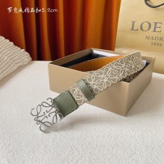 로에베 LOEWE 클래식 캔버스 소가죽 벨트 001-176584