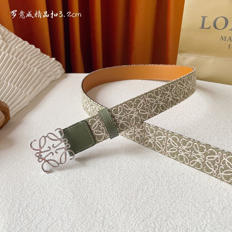 로에베 LOEWE 클래식 캔버스 소가죽 벨트 001-176584