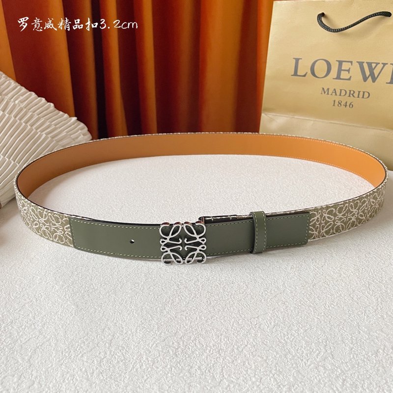 로에베 LOEWE 클래식 캔버스 소가죽 벨트 001-176584