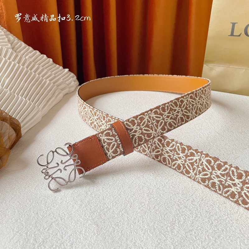 로에웨 LOEWE 캔버스 소가죽 벨트 클래식 버클 001-176585