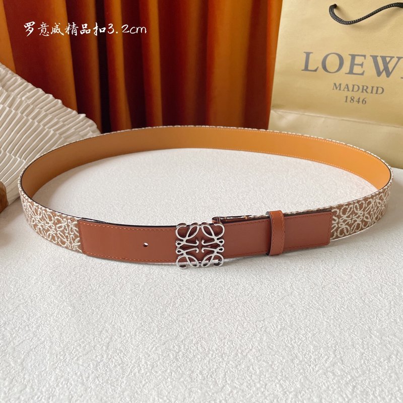 로에웨 LOEWE 캔버스 소가죽 벨트 클래식 버클 001-176585