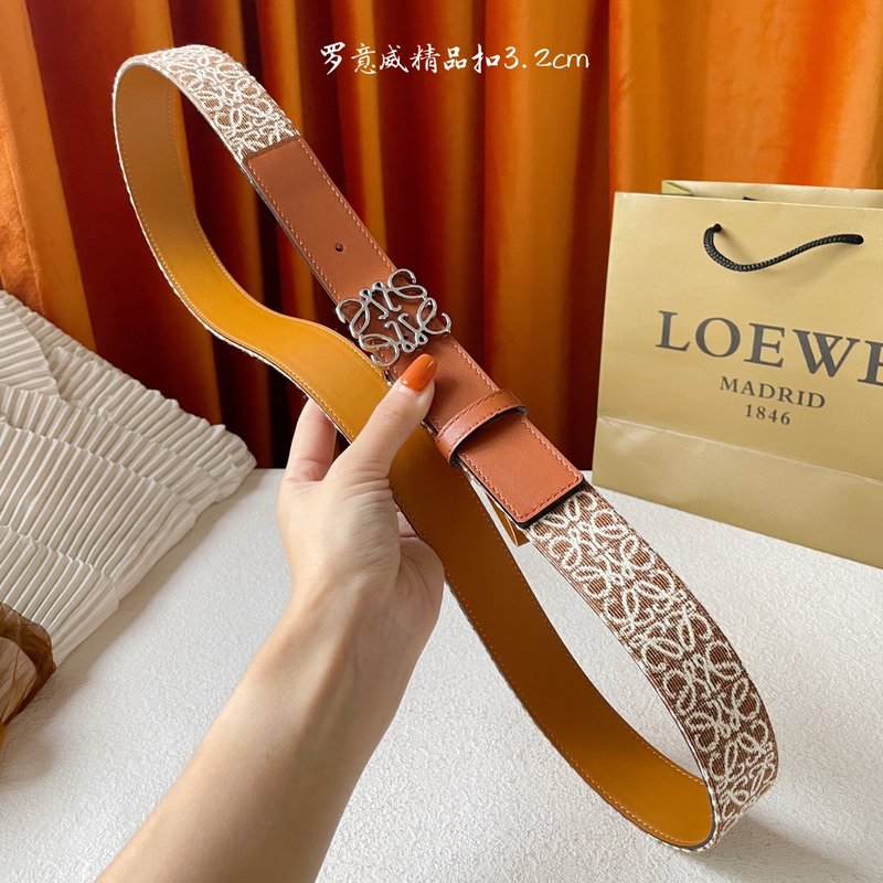 로에웨 LOEWE 캔버스 소가죽 벨트 클래식 버클 001-176585