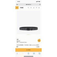 펜디 남성 블랙 양면 캐주얼 벨트 001-176603