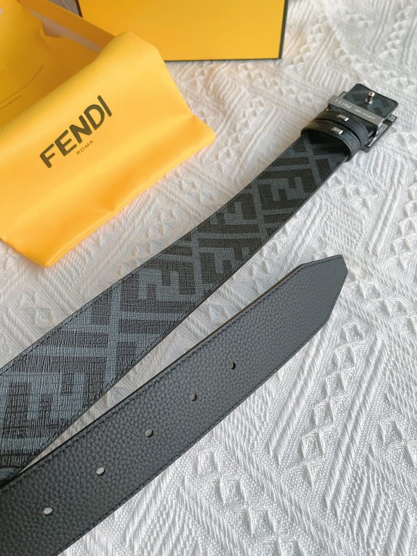 펜디 Fendi 더블 F 로고 금속 버클 소 가죽 벨트 001-176609