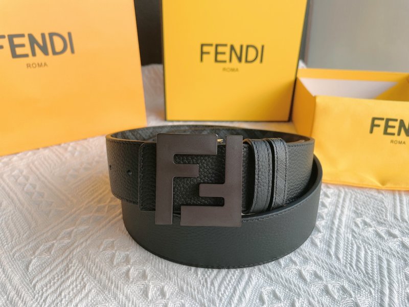 펜디 Fendi 더블 F 로고 금속 버클 소 가죽 벨트 001-176609