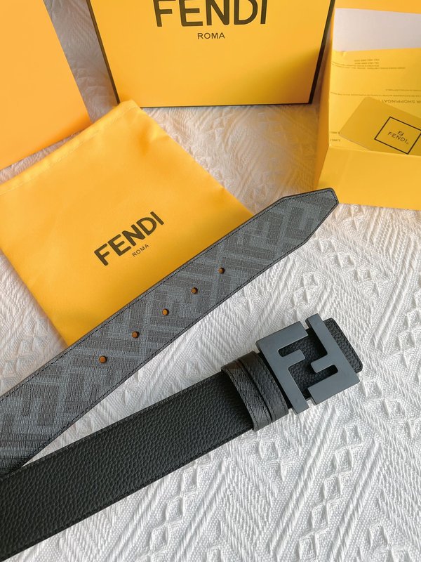 펜디 Fendi 더블 F 로고 금속 버클 소 가죽 벨트 001-176609