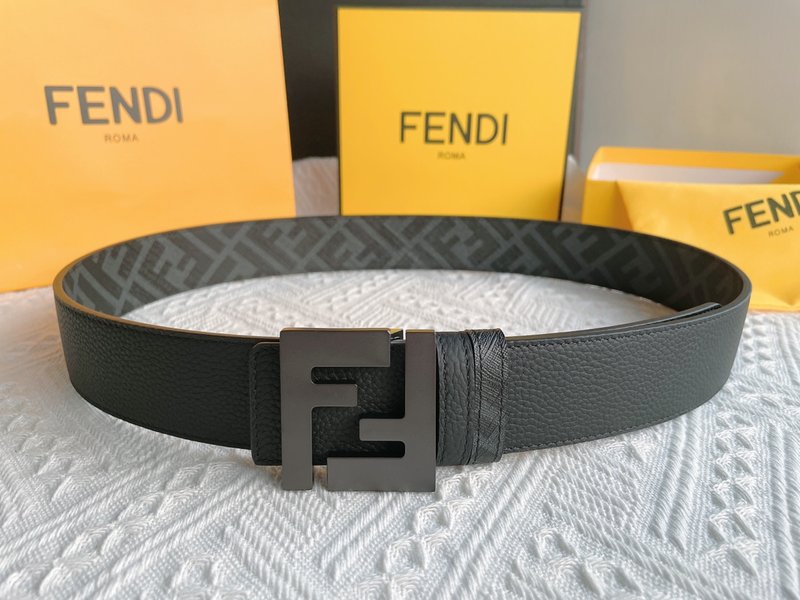 펜디 Fendi 더블 F 로고 금속 버클 소 가죽 벨트 001-176609