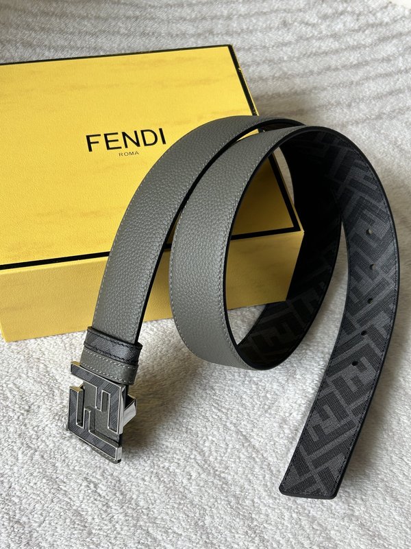펜디 남성용 양면 FF 패턴 벨트 4.0cm 001-176621
