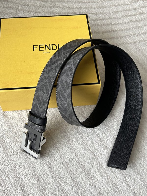펜디 남성용 양면 FF 패턴 벨트 4.0cm 너비 001-176623