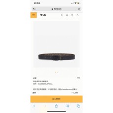 펜디 남성용 양면 FF 패턴 벨트 4.0cm 너비 001-176625