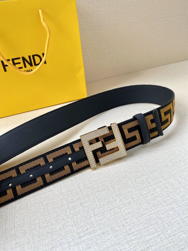 펜디 FF 로고 다이아몬드 버클 벨트 3.8cm 001-176635