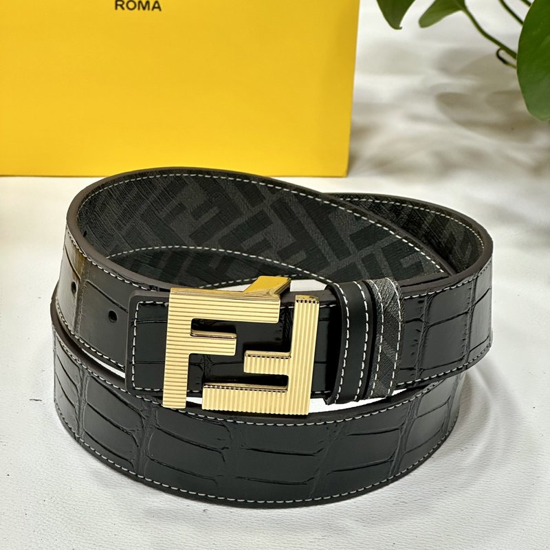펜디 FENDI 블랙 더블 버클 양면 사용 벨트 001-176640
