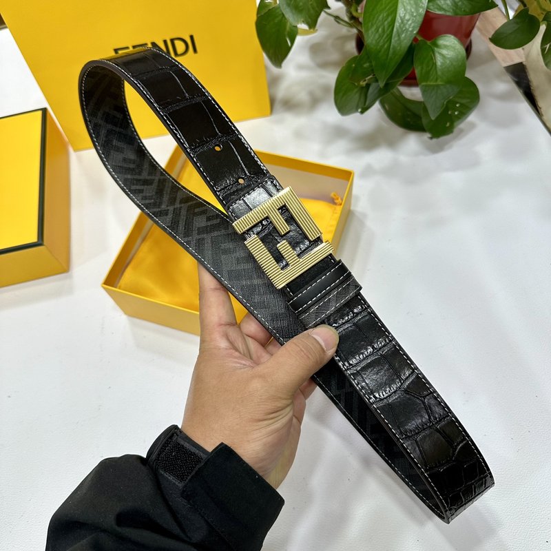 펜디 FENDI 블랙 더블 버클 양면 사용 벨트 001-176640