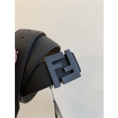 페디 FF 로고 매트 블랙 버클 소가죽 벨트 001-176642