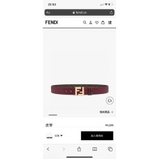 펜디 남성용 양면 벨트 버건디 FF 패턴 001-176647