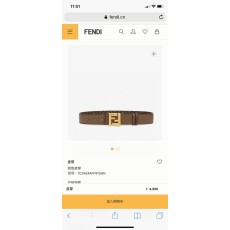 펜디 남성용 양면 벨트 브라운 리치 그레인 소가죽 001-176648