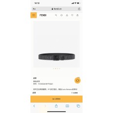 펜디 남성용 양면 벨트 블랙 리치 그레인 소가죽 001-176652