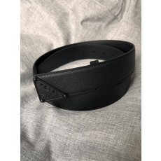 프라다 남성 비즈니스 캐주얼 블랙 가죽 벨트 001-176696