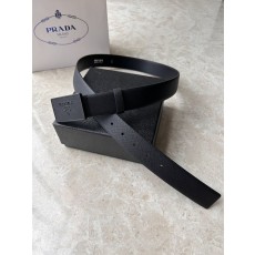 프라다 블랙 사피아노 가죽 남성 벨트 001-176716