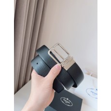 프라다 블랙 비즈니스 캐주얼 벨트 35mm 폭 001-176764