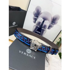 베르사체 라 그레카 프린트 가죽 벨트 001-176906